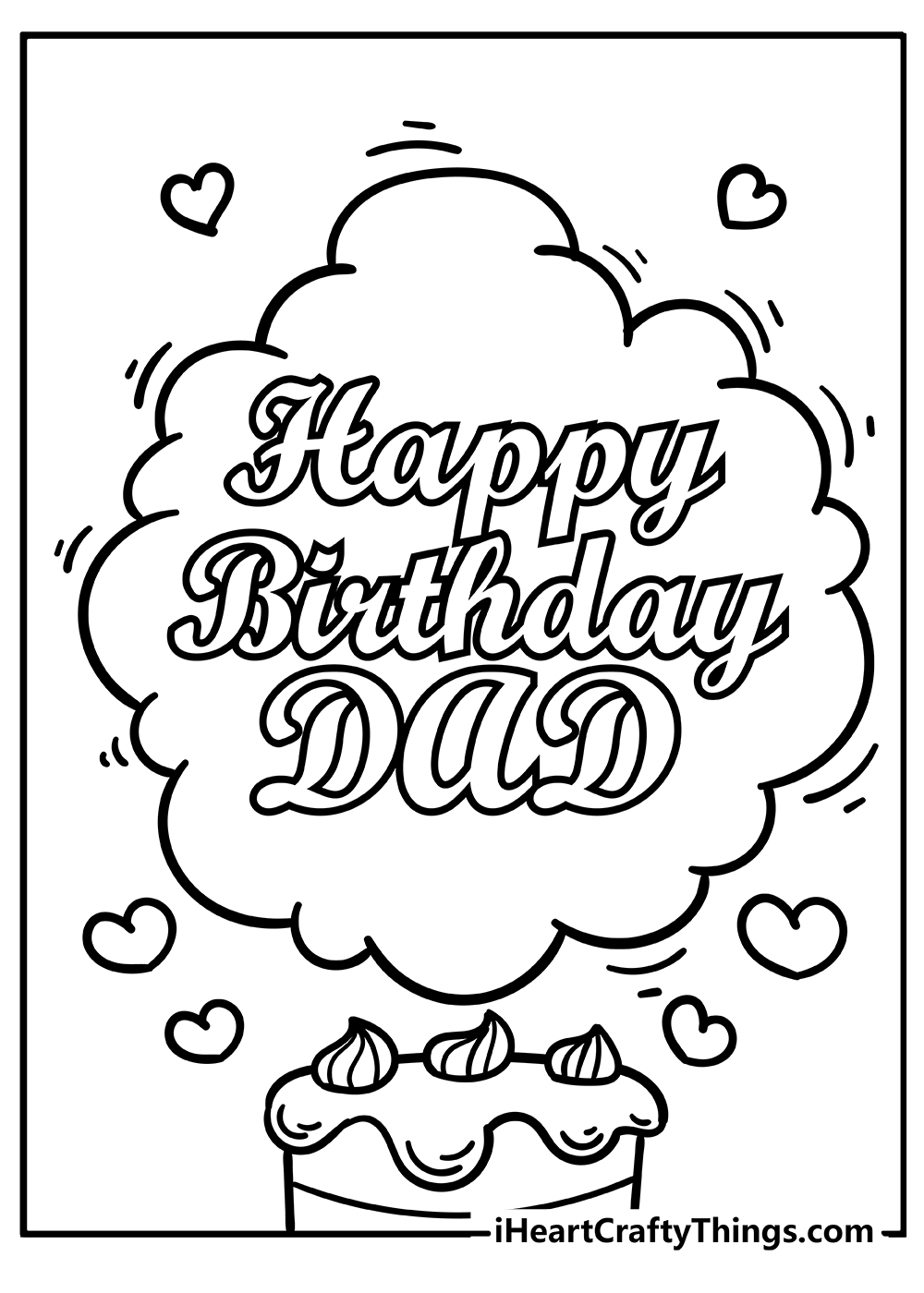happy birthday dad coloring pages