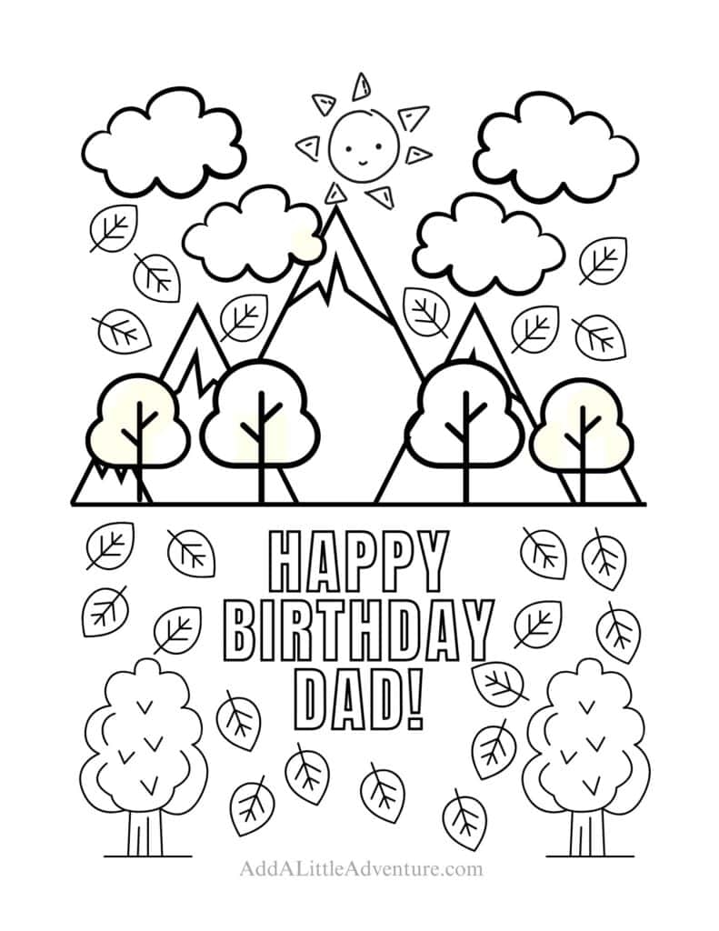 coloring pages happy birthday dad
