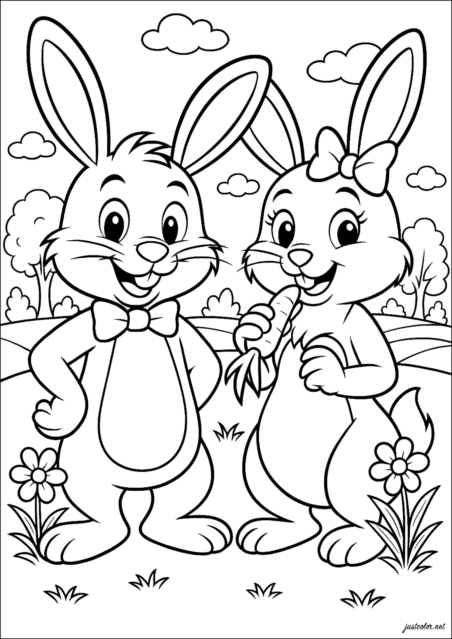 bunnies coloring pages
