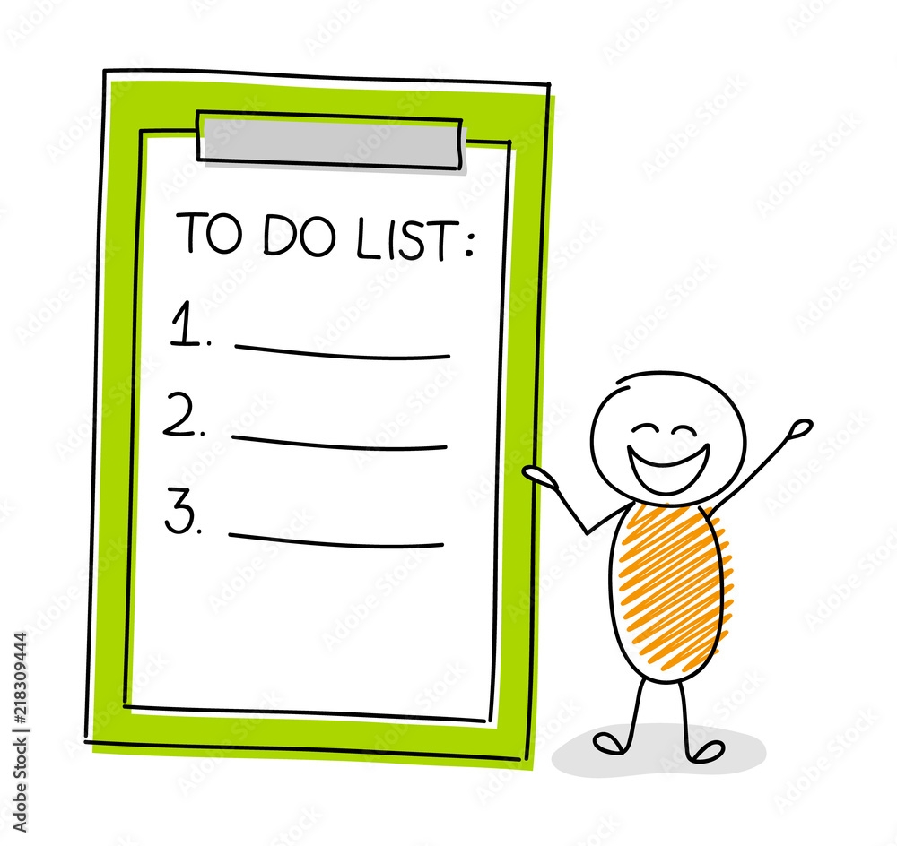 Happy Cartoon Character Showing To Do List Icon Vector Stock Vector Adobe Stock