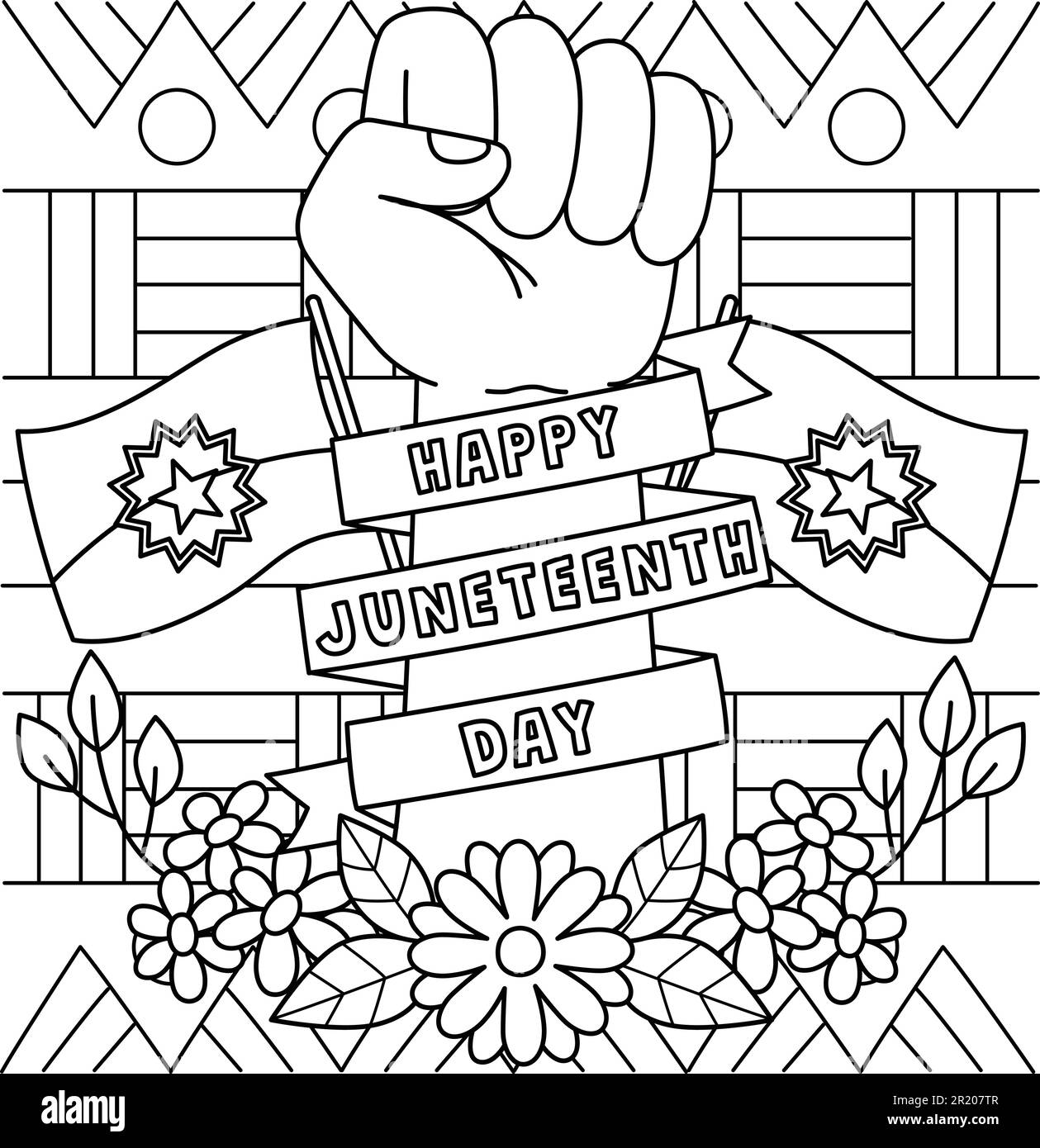 Happy Juneteenth Day Coloring Page For Kids Stock Vector Image Art Alamy