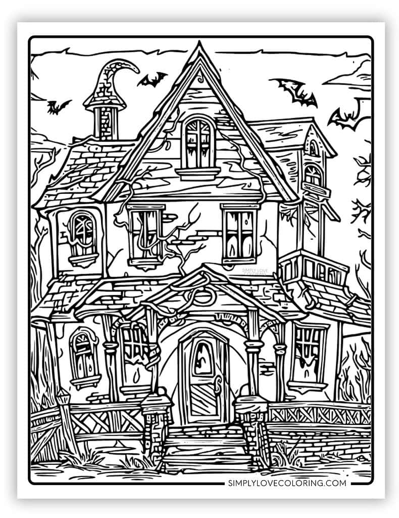 haunted house coloring pages haunted house coloring pages