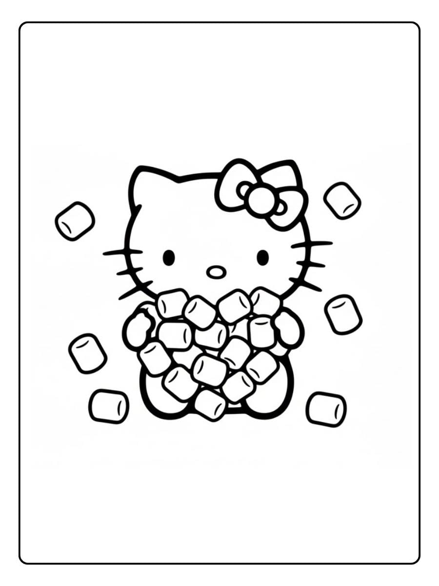 Hello Kitty Marshmallow Coloring Pages PDF To Print GenColoring Hello Kitty Marshmallow Coloring Pages PDF To Print GenColoring