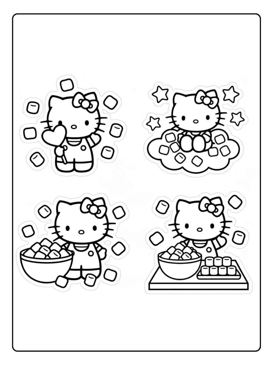 Hello Kitty Marshmallow Coloring Pages PDF To Print GenColoring Hello Kitty Marshmallow Coloring Pages PDF To Print GenColoring