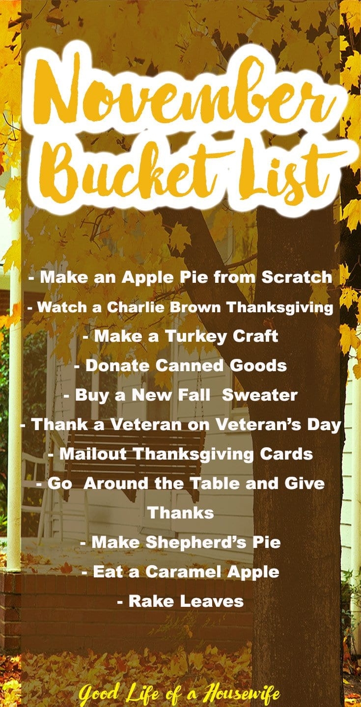 Hello November November Bucket List Good Life Of A Housewife