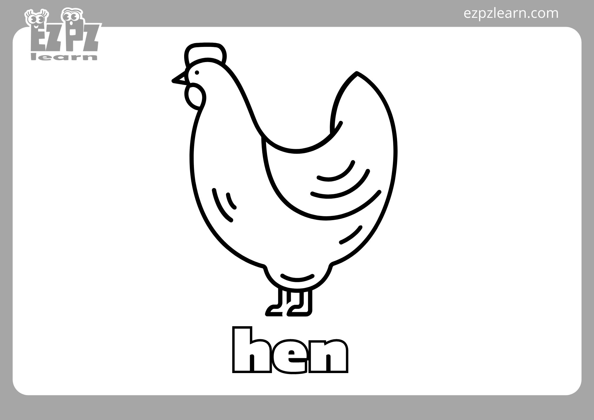 hen coloring page