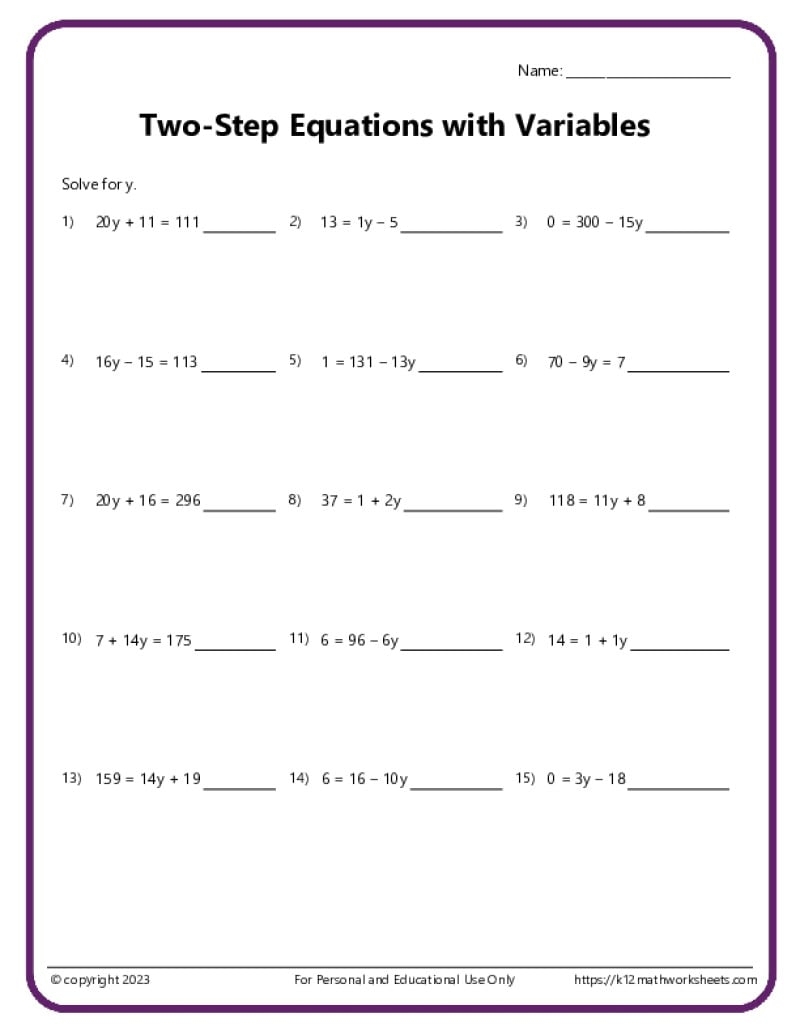 math worksheets for 10th graders