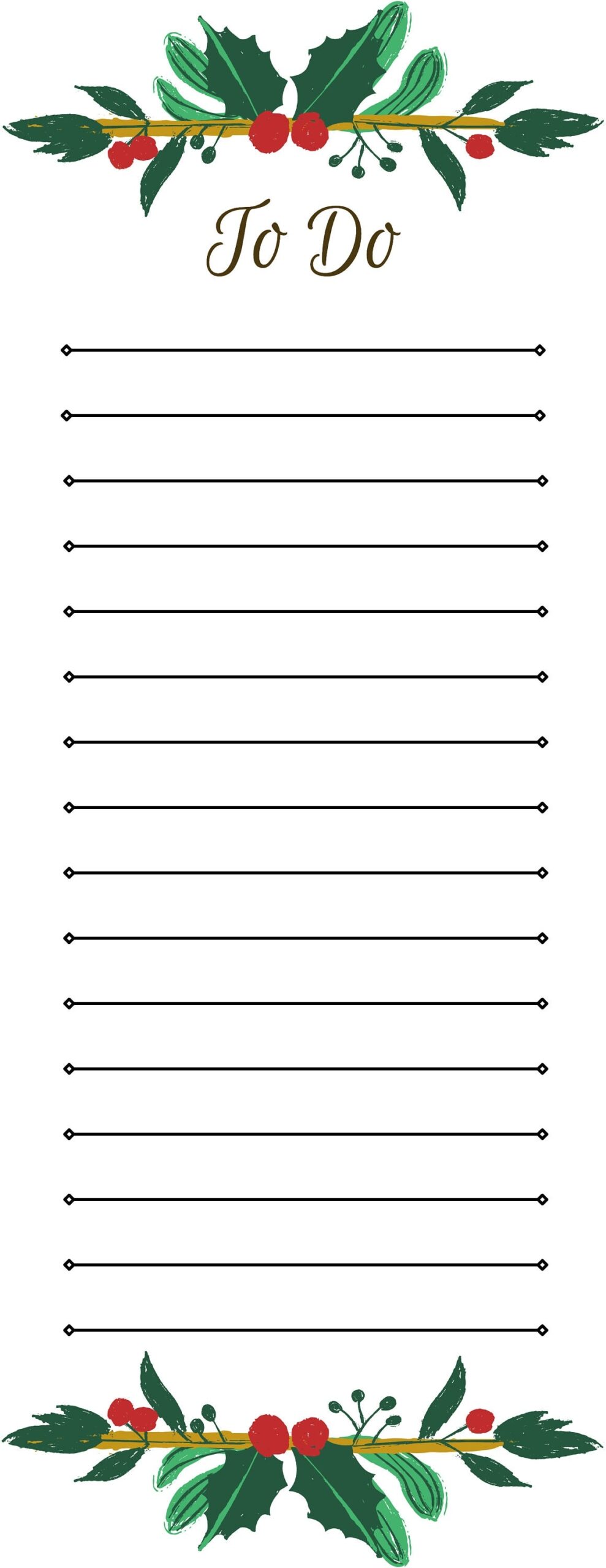 Holiday Themed To Do List Christmas Organization Digital Download Printable Todo Template PDF Multiple Sizes Etsy