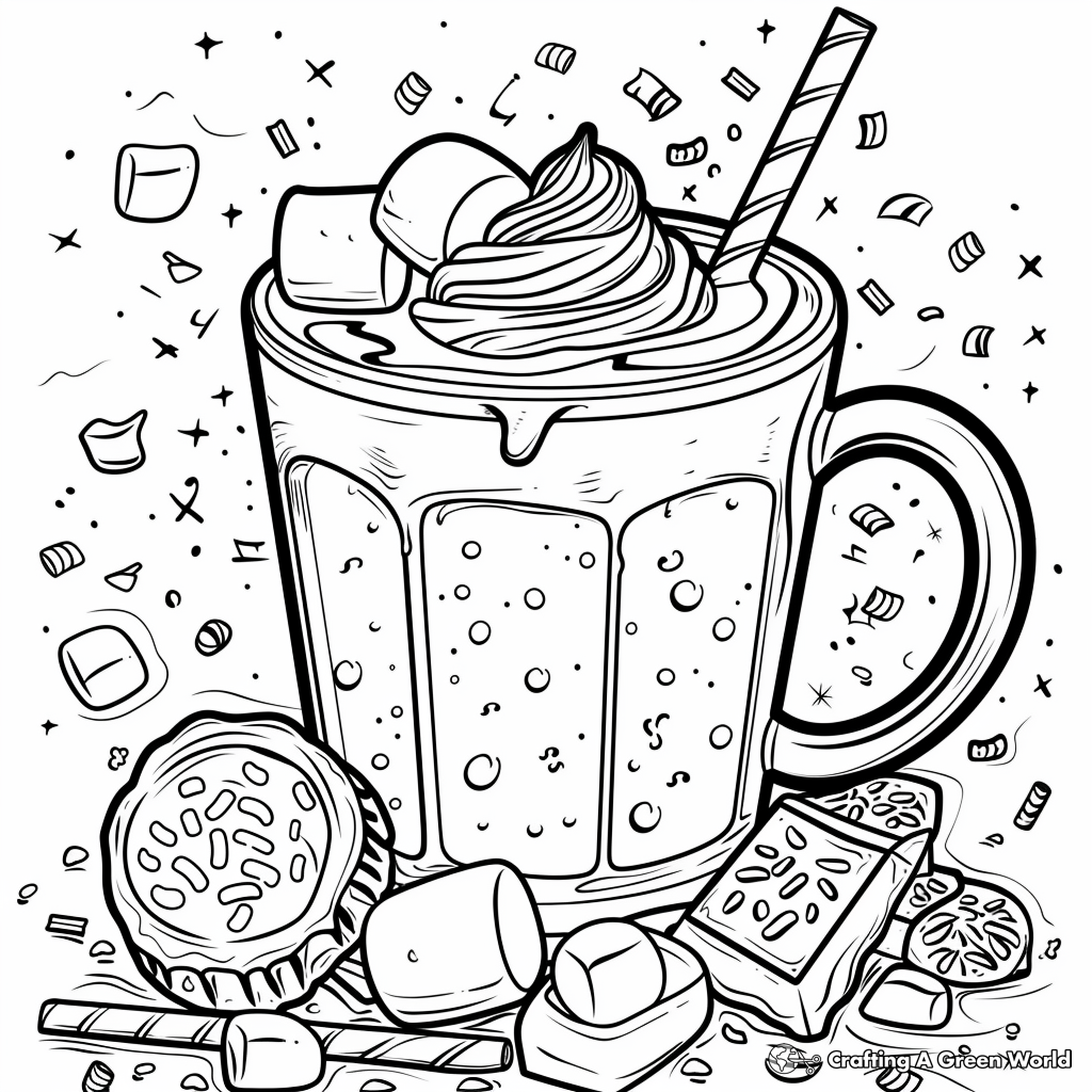 hot chocolate coloring page