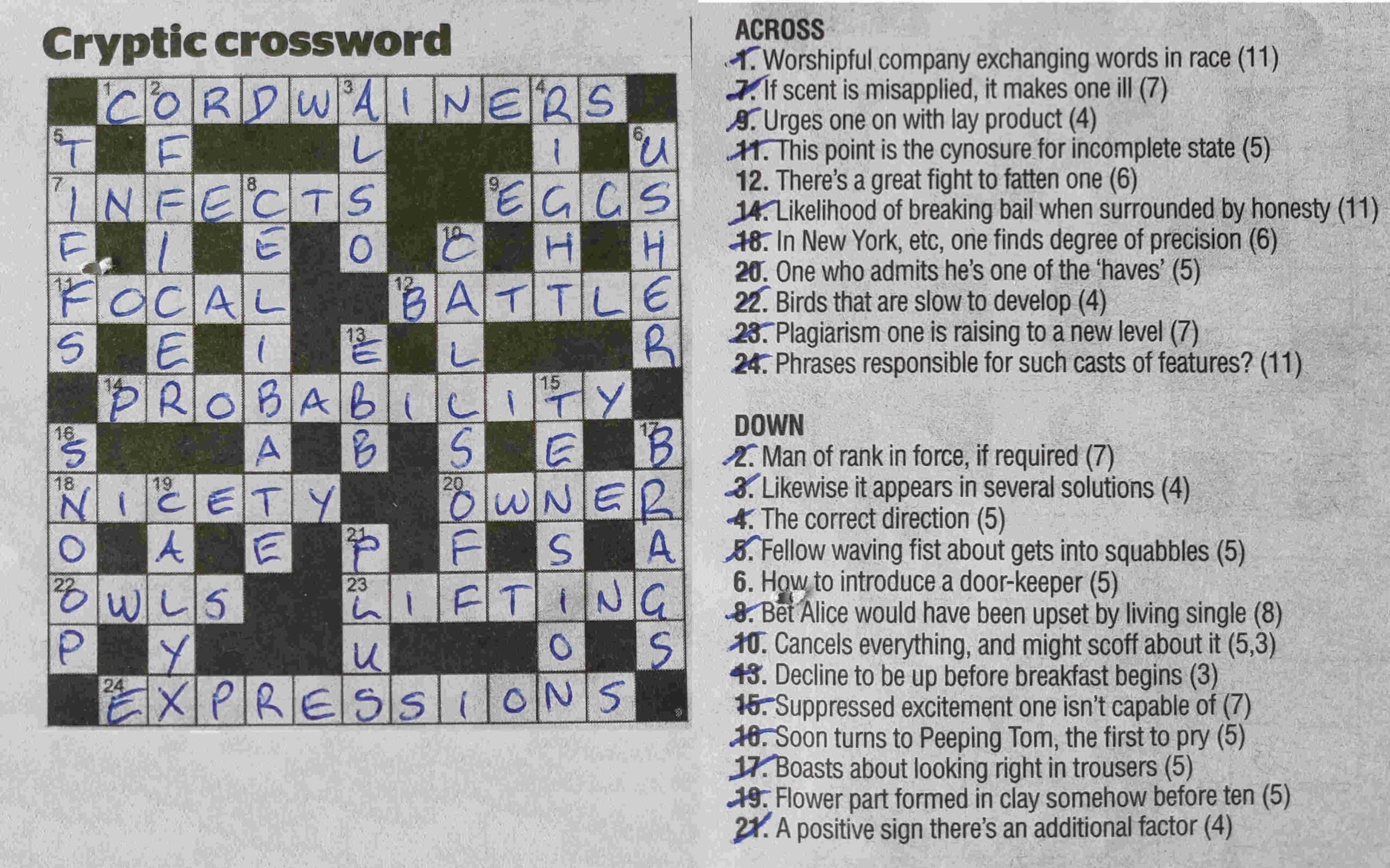 representative crossword puzzle clue
