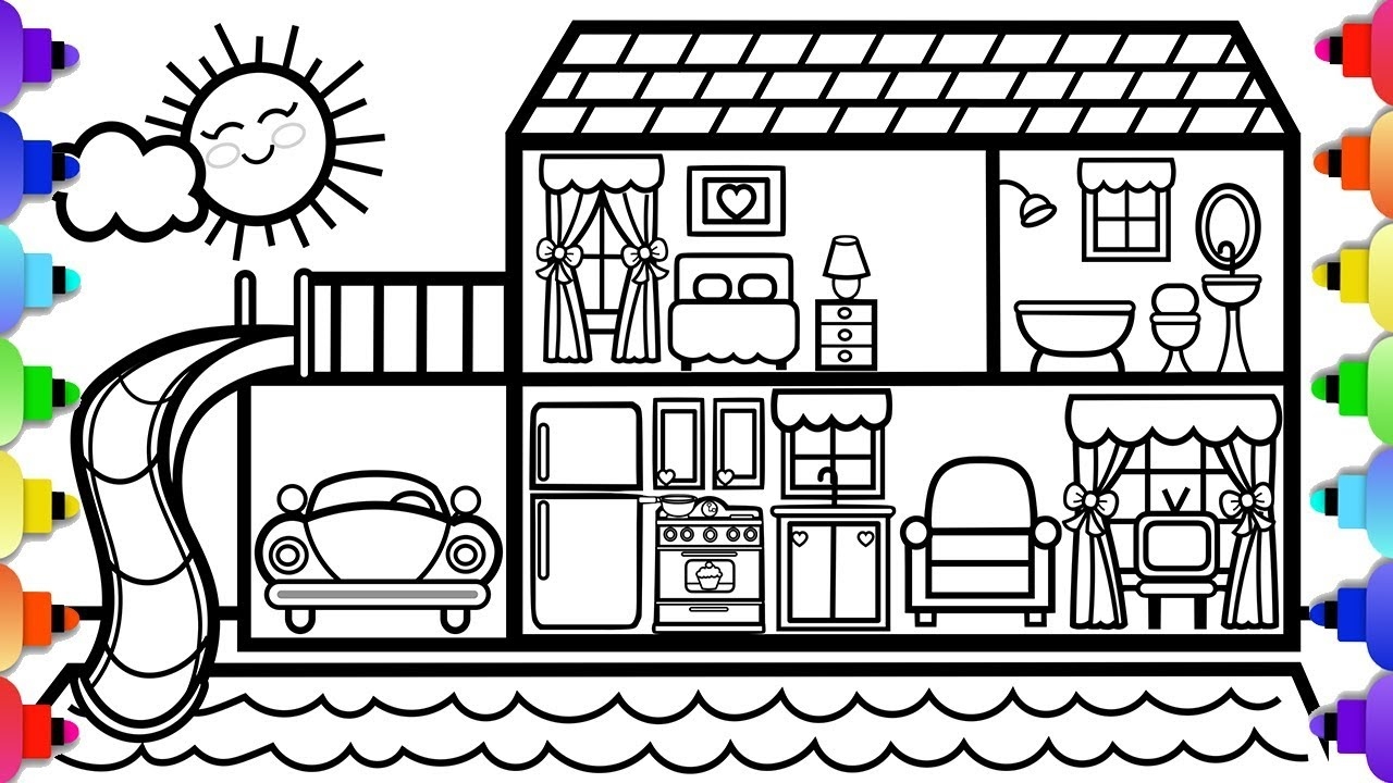coloring page house coloring page house