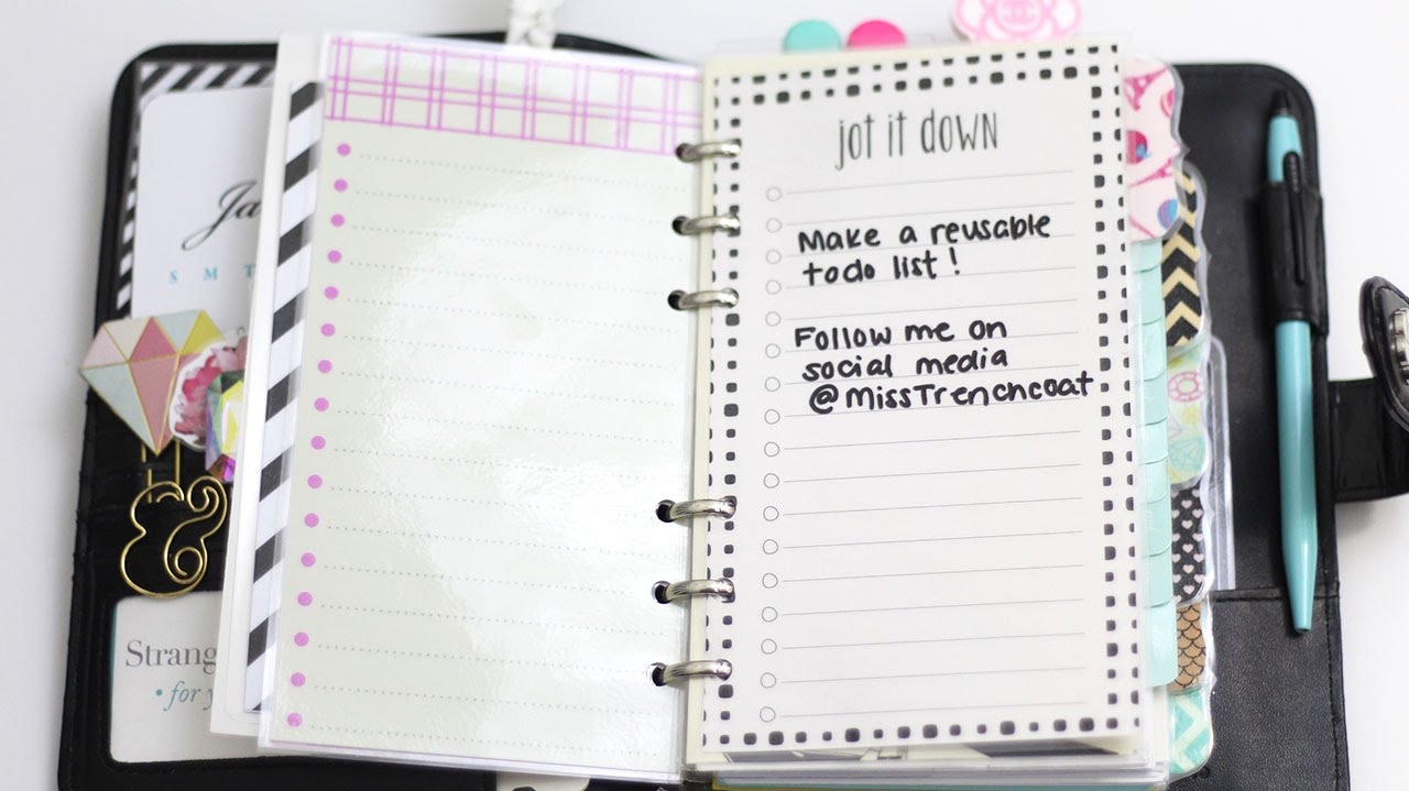 How To Make Reusable To Do Lists For Your Filofax YouTube