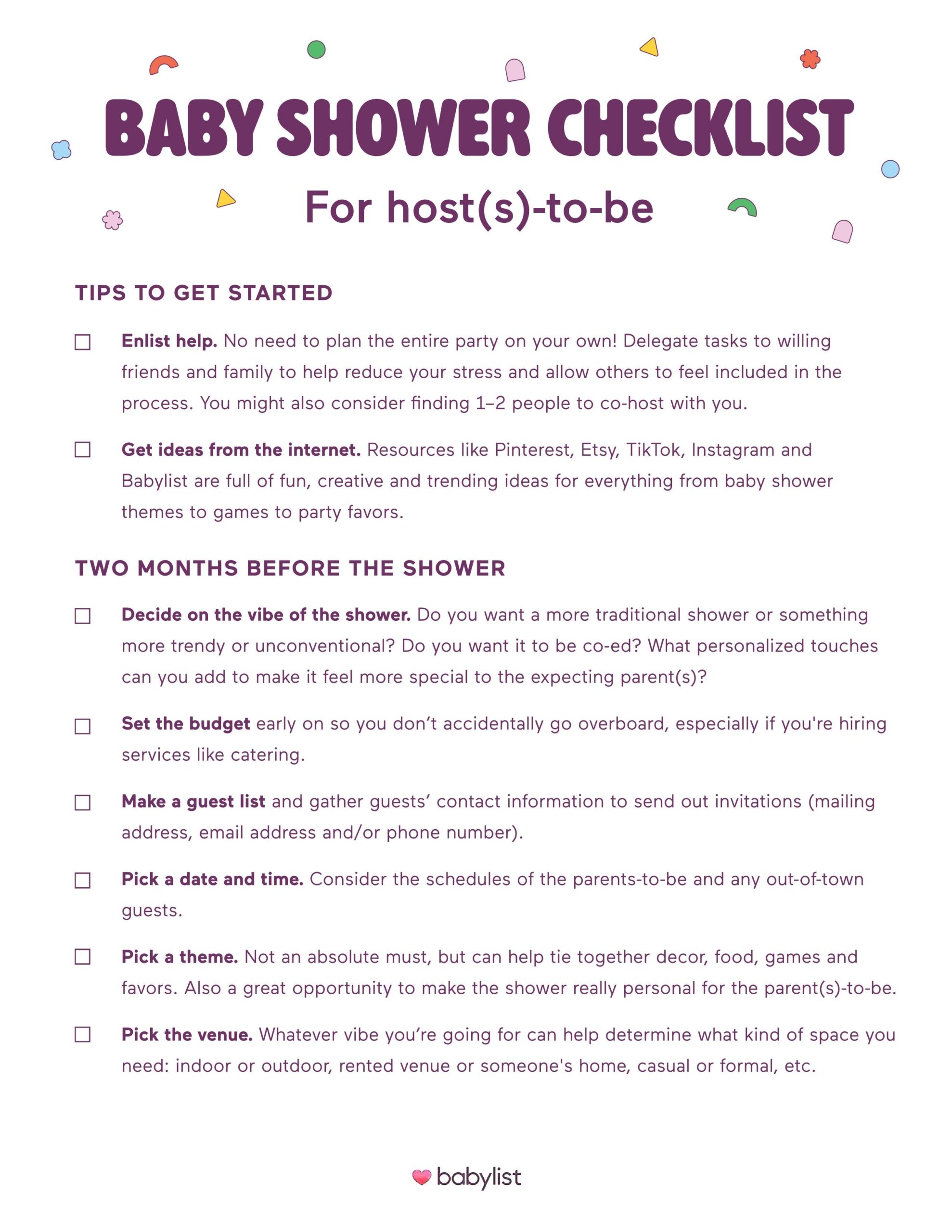 How To Plan A Baby Shower The Ultimate Checklist