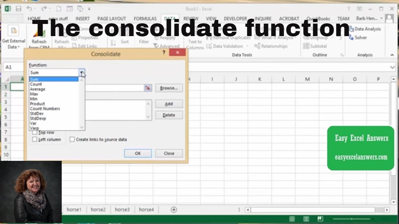 How To Use The Consolidate Function In Excel YouTube