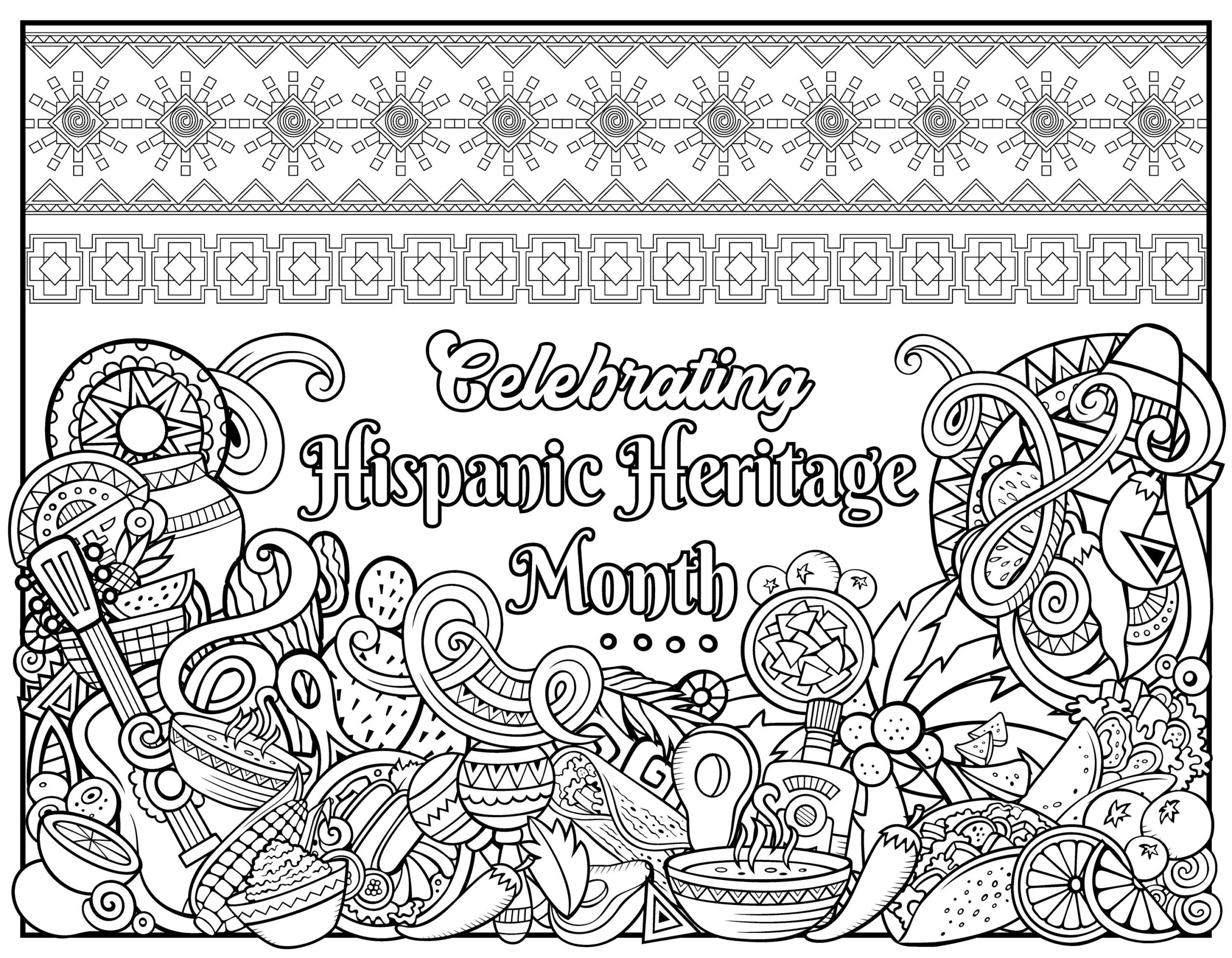 Huge Coloring Poster Celebrating National Hispanic Heritage Month Etsy