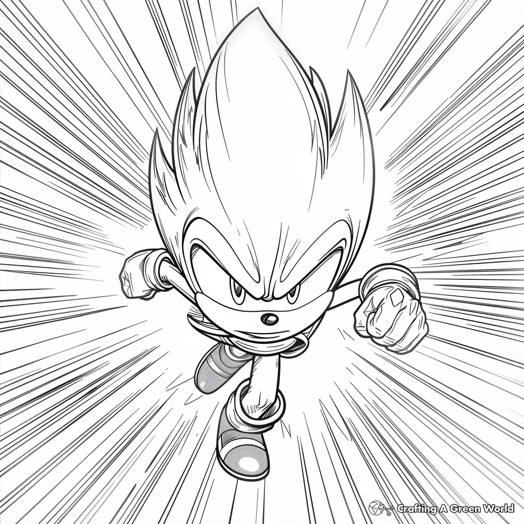 Hyper Sonic Coloring Pages Free Printable 