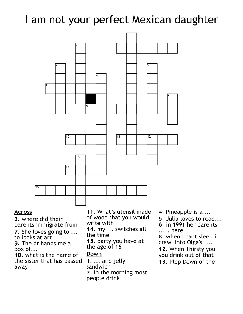 mexican sandwich crossword
