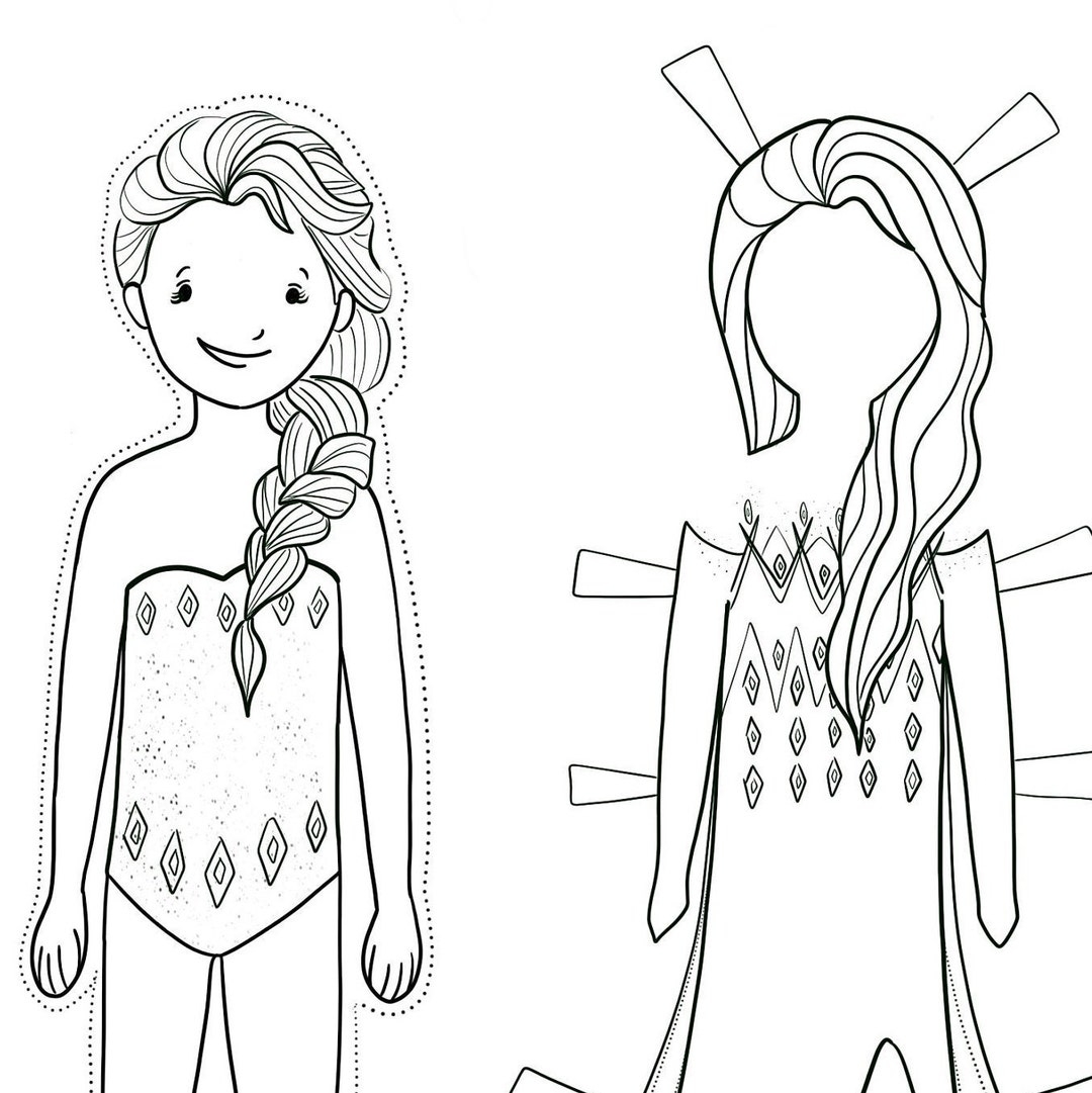 Ice Queen Printable Paper Doll Color Me Instant Download Dress Up Little Girls Quiet Play Colorable Coloring Page Paperdoll Etsy