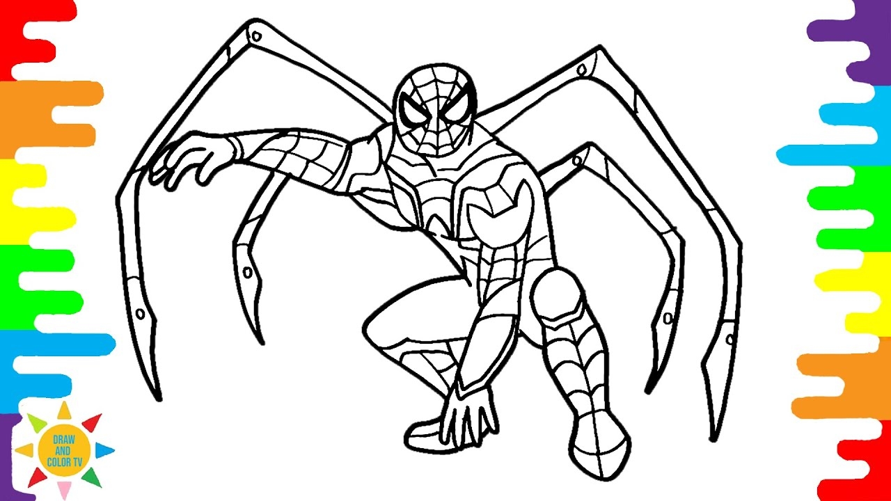 Iron Spider Coloring Pages Spider Man Coloring Pages drawandcolortv YouTube