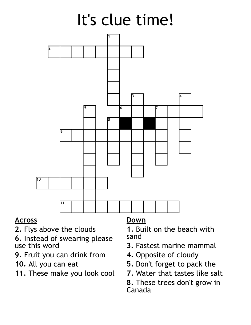 It s Clue Time Crossword WordMint