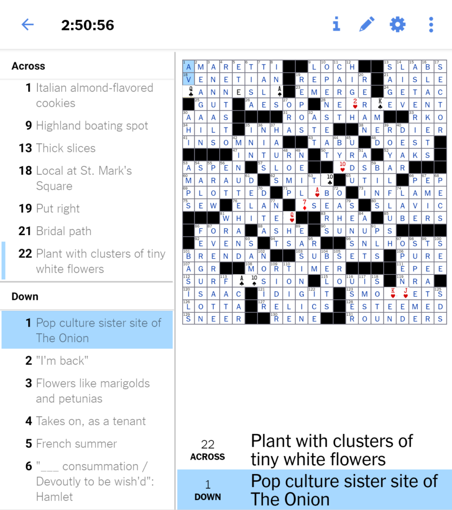 speeding check nyt crossword