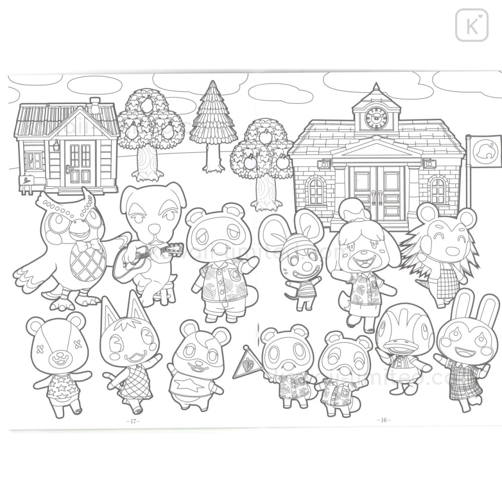 Japan Animal Crossing A5 Coloring Book Forest Kawaii Limited