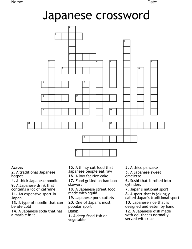 sushi fish crossword