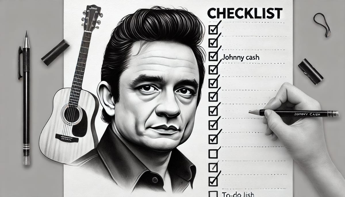 Johnny Cash To Do List Inspected By To Do Lists Nerd