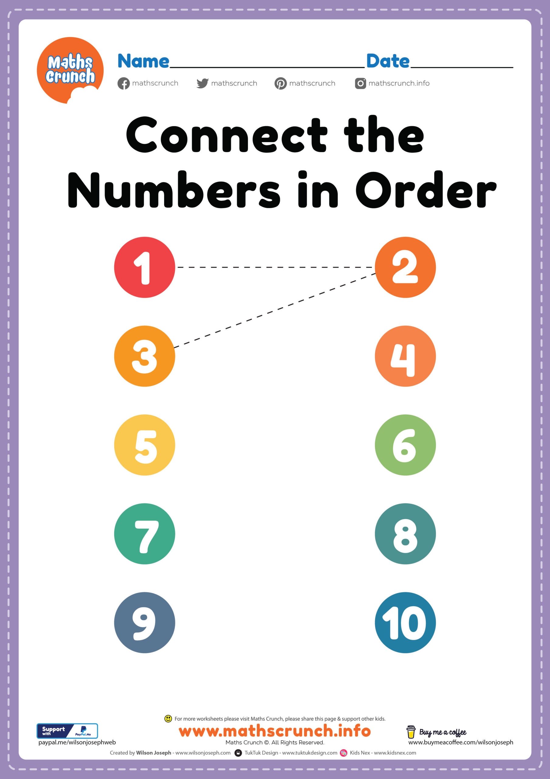 Join The Numbers 1 To 10 For Preschool Free Printable PDF Join The Numbers 1 To 10 For Preschool Free Printable PDF