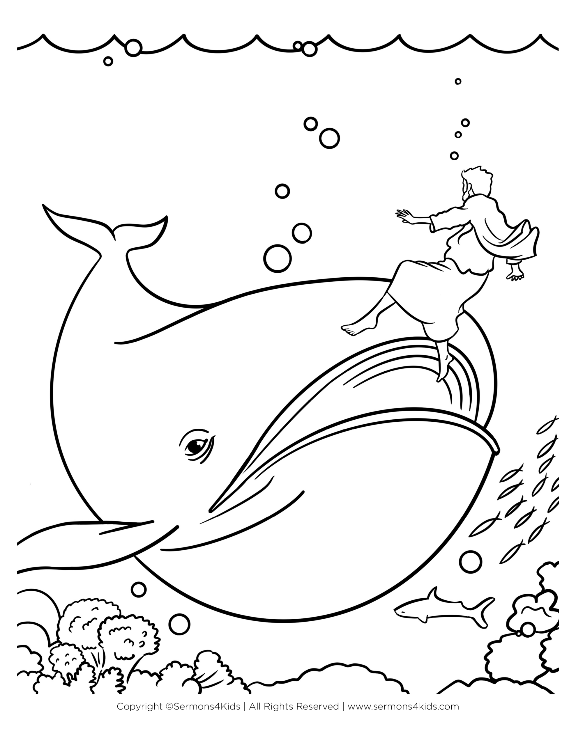 Jonah And The Whale Children s Coloring Page From Sermons4Kids S Jonah And The Whale Children s Coloring Page From Sermons4Kids S
