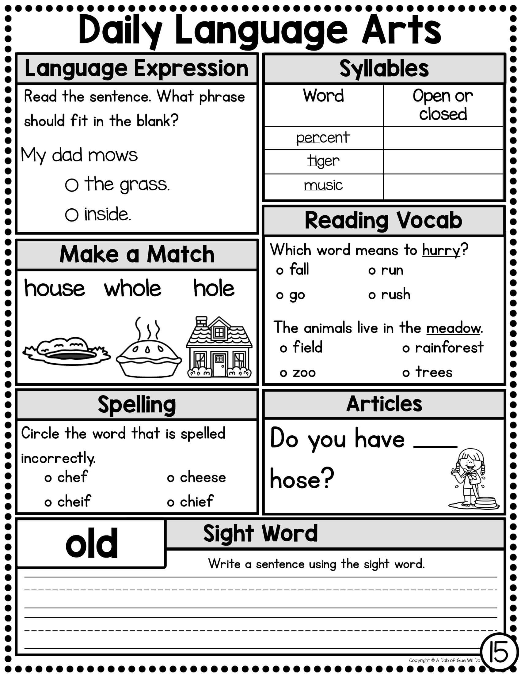 June Daily Literacy Review Journal For First Grade A Dab Of Glue Will Do June Daily Literacy Review Journal For First Grade A Dab Of Glue Will Do