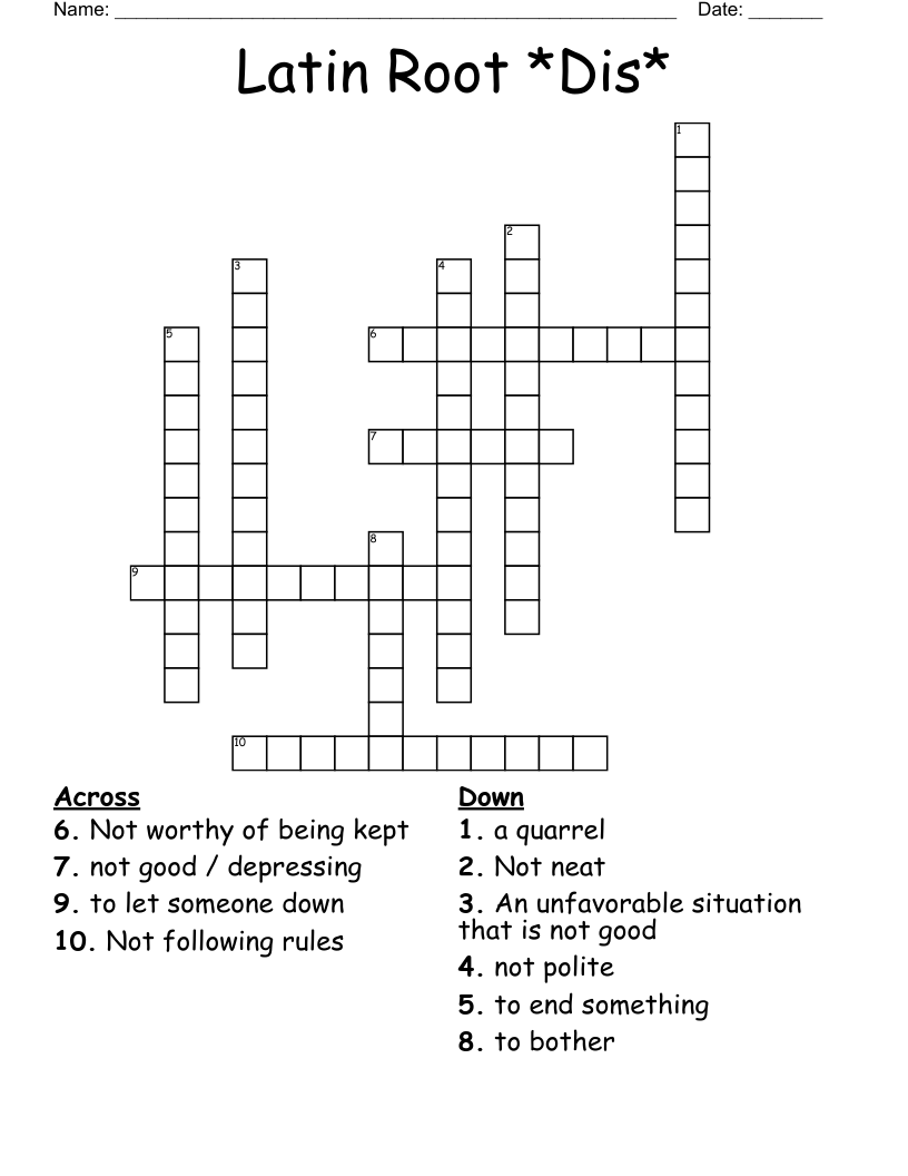 Kate 101 Crossword WordMint