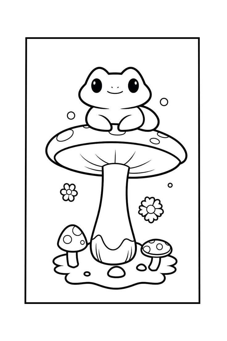 Kawaii Mushroom Coloring Page 11 Cute Coloring Sheets In 2024 Coloring Book Art Detailed 