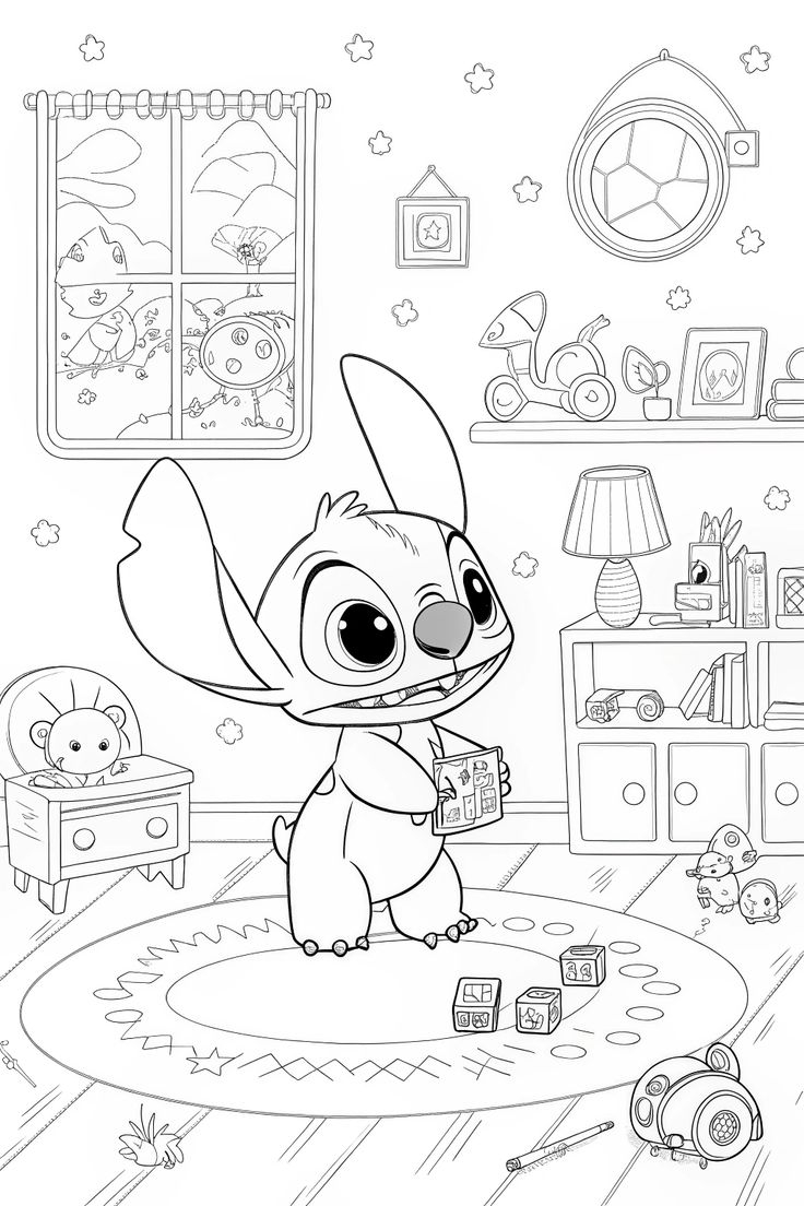 cute stitch coloring pages