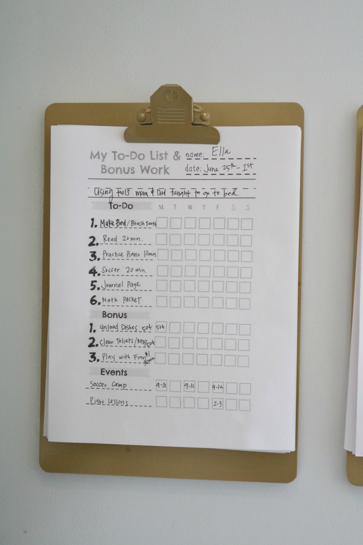 Kids Chore Chart Great For A Summer Chart Nesting With Grace