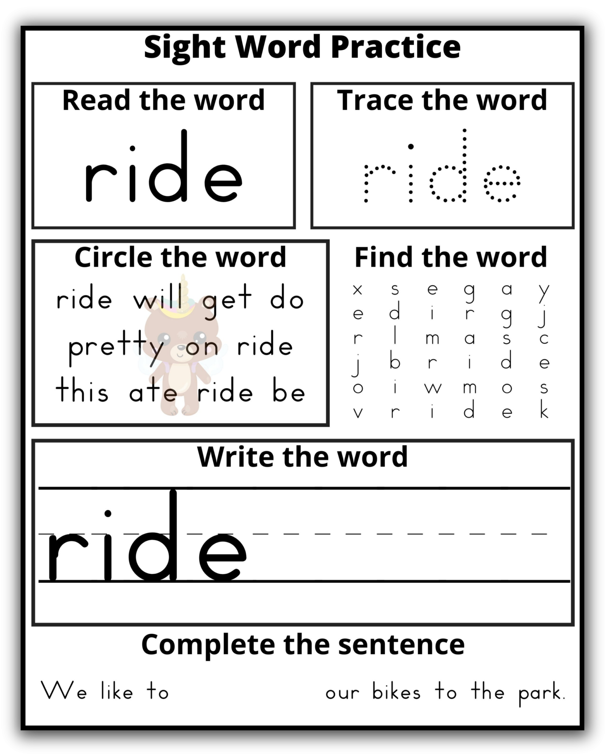kindergarten sight word practice worksheets kindergarten sight word practice worksheets
