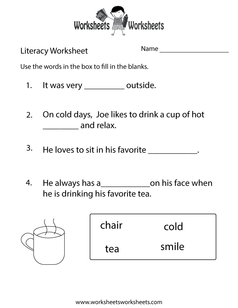 literacy worksheets for kindergarten literacy worksheets for kindergarten