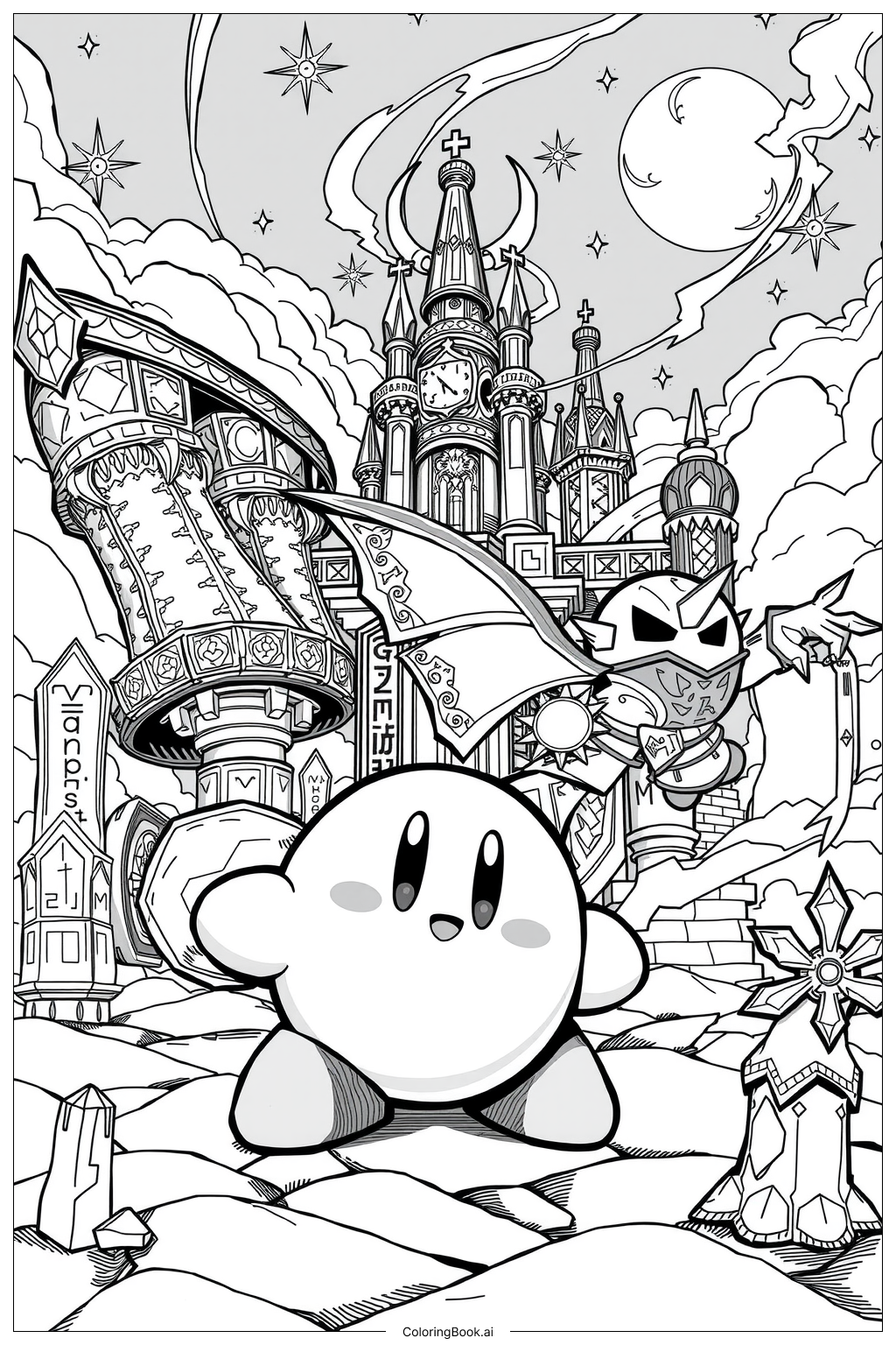 kirby coloring page