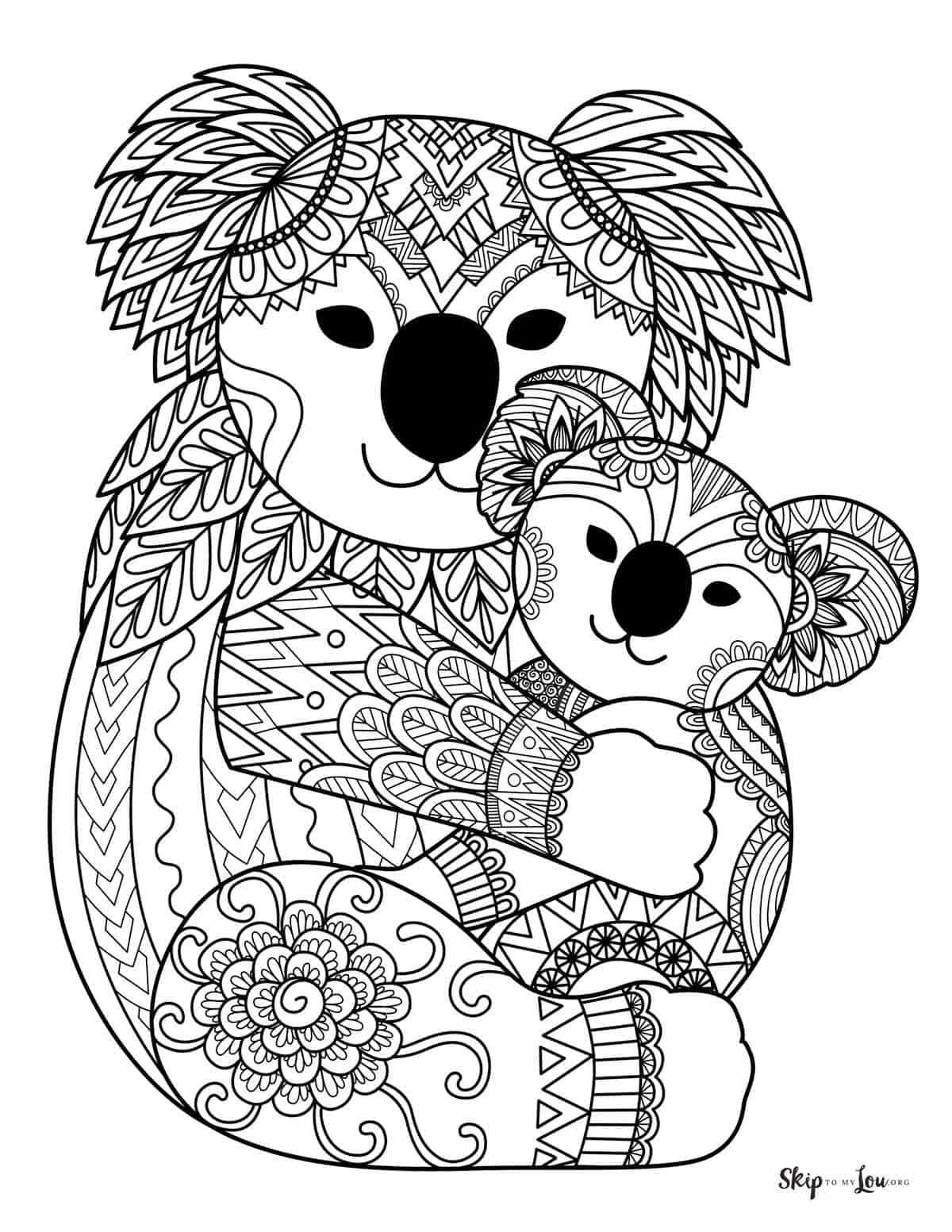 koala coloring page