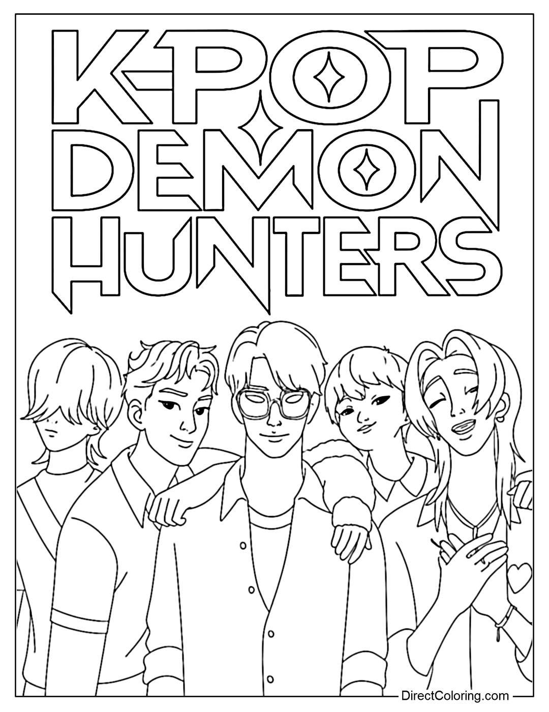 k-pop demon hunter coloring pages