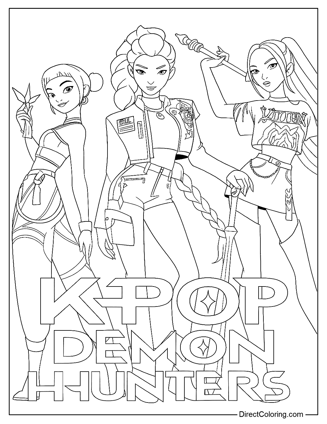 KPop Demon Hunters Coloring Pages Free PDF To Download And Print KPop Demon Hunters Coloring Pages Free PDF To Download And Print