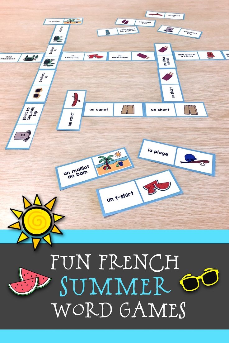 L t French Summer Word Wall Dominoes Game And Crossword
