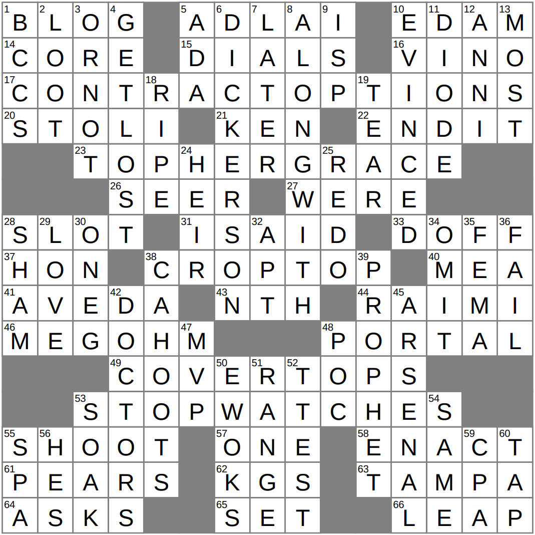 la times sunday crossword answers