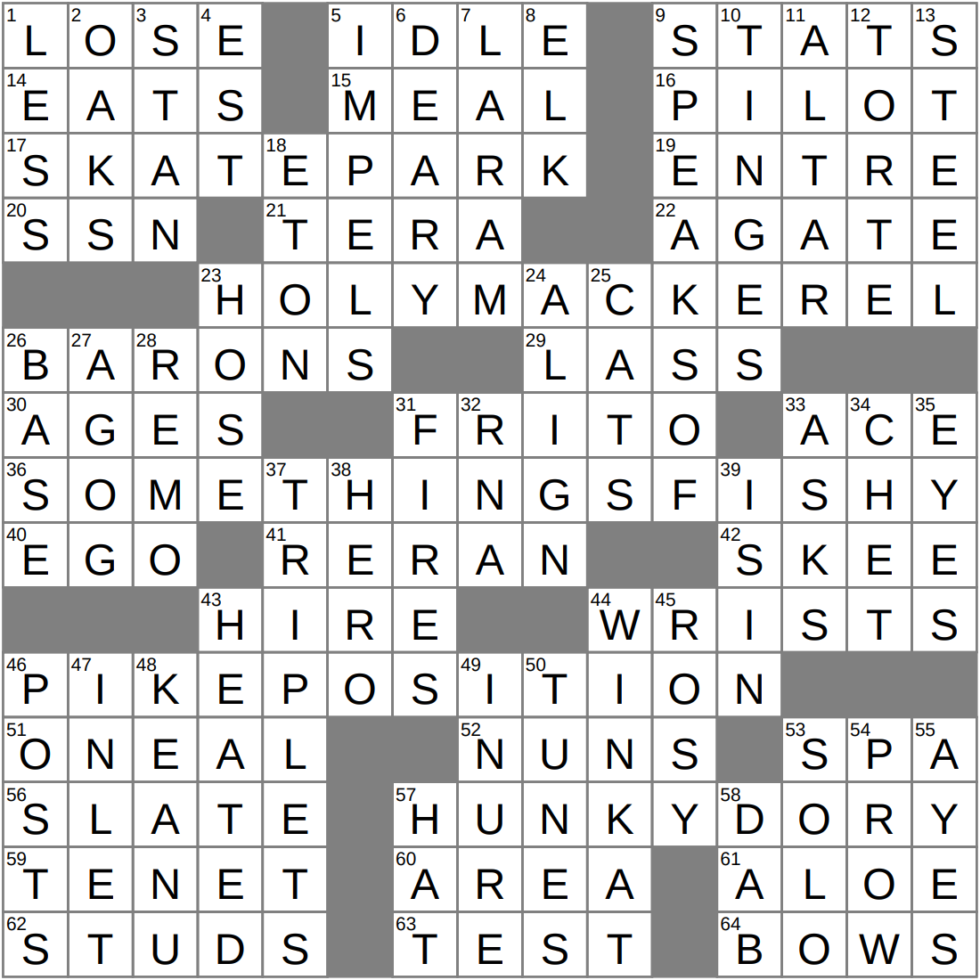 LA Times Crossword 29 Dec 25 Monday LAXCrossword