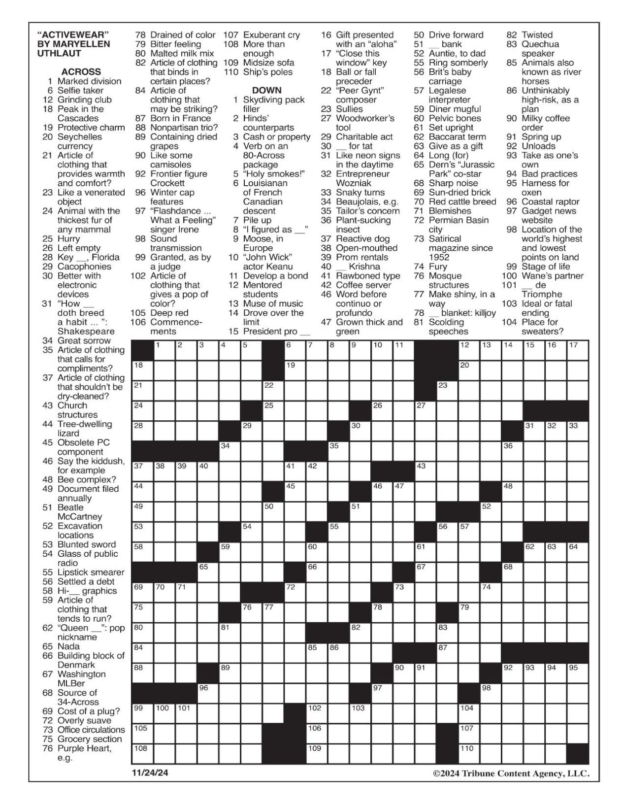 LA Times Crossword Nov 24 2024 Crosswords Yakimaherald LA Times Crossword Nov 24 2024 Crosswords Yakimaherald