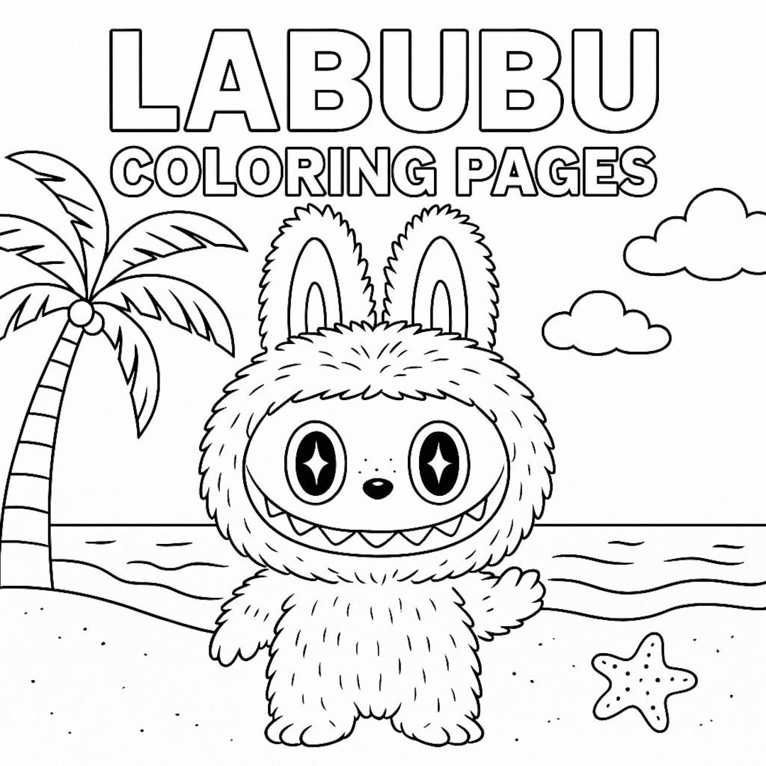 Labubu Lafufu Coloring Pages Bundle 54 Cute Pages For Kids PDF PNG Instant Digital Download KDP Printable Art Etsy New Zealand