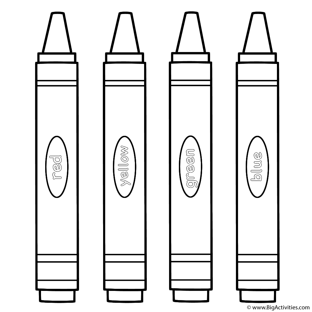 Large Crayons Coloring Page Back To School 