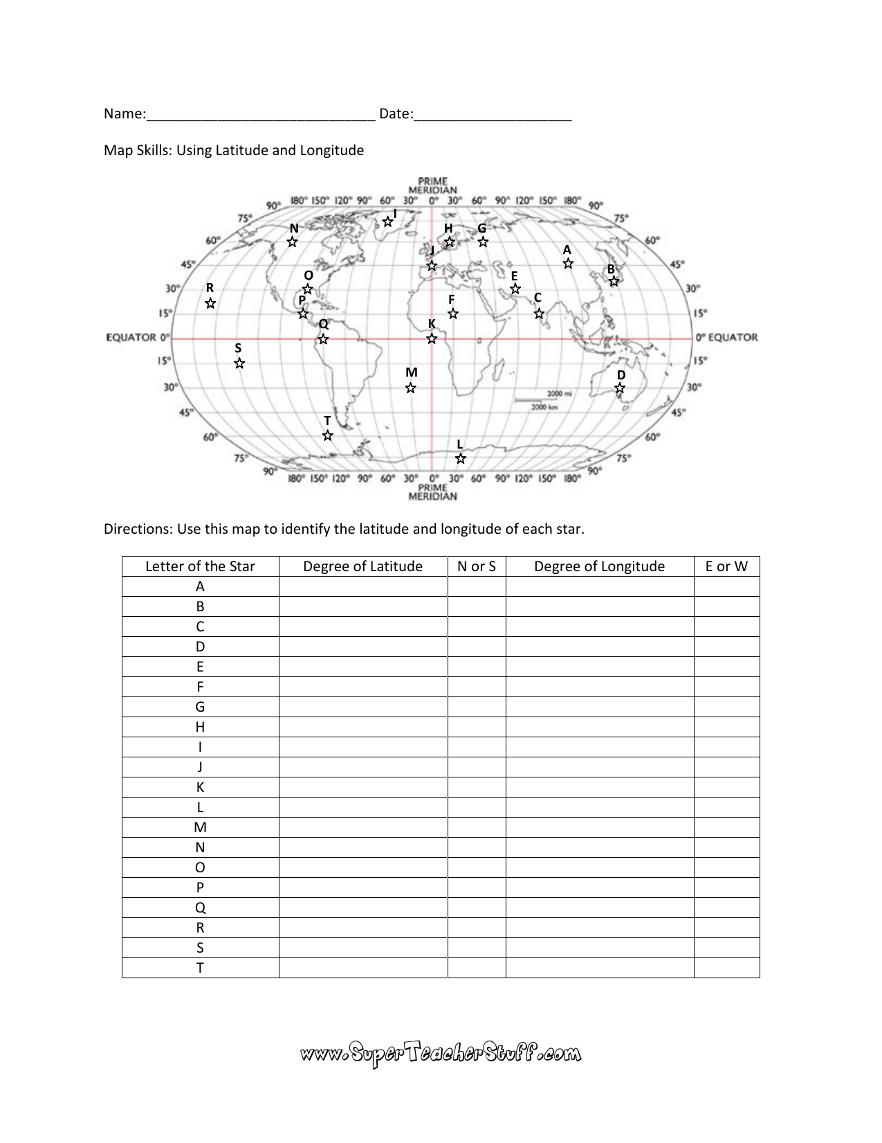 latitude and longitude practice worksheets