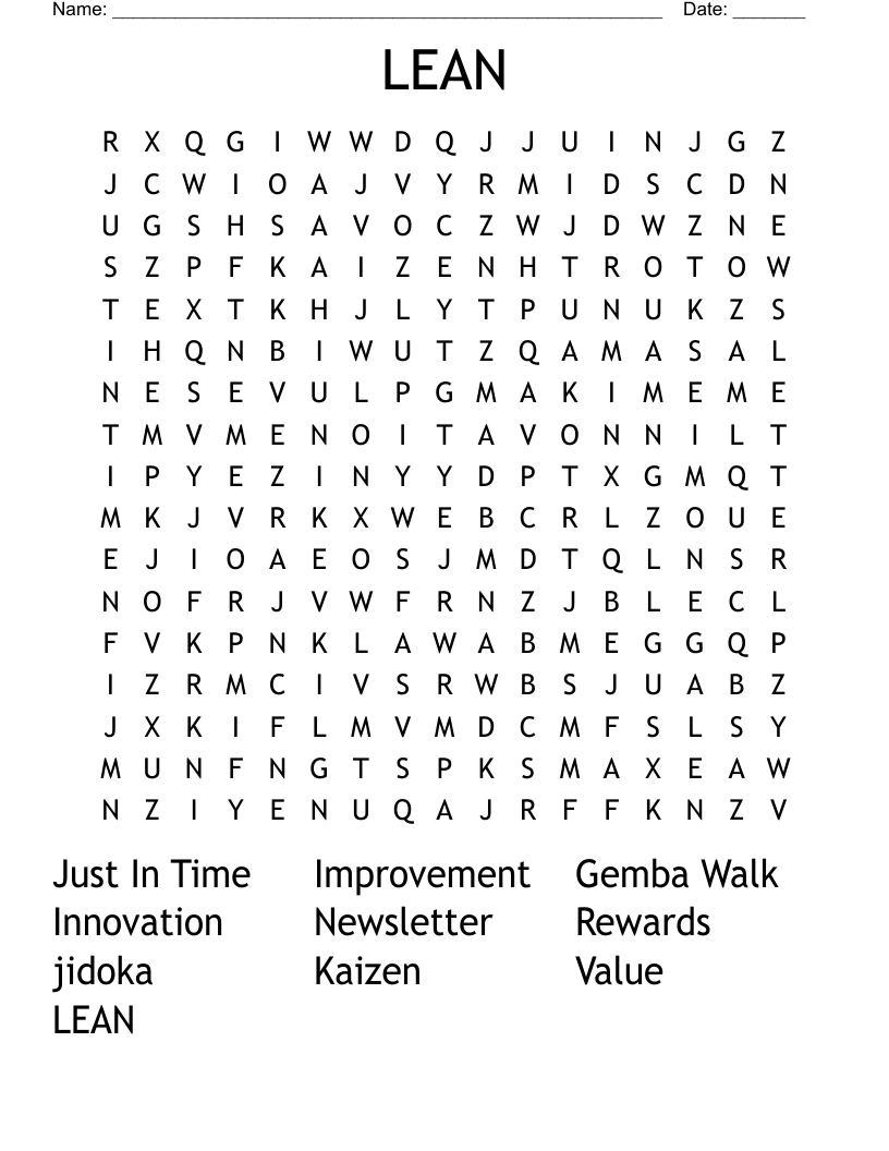 LEAN Word Search WordMint