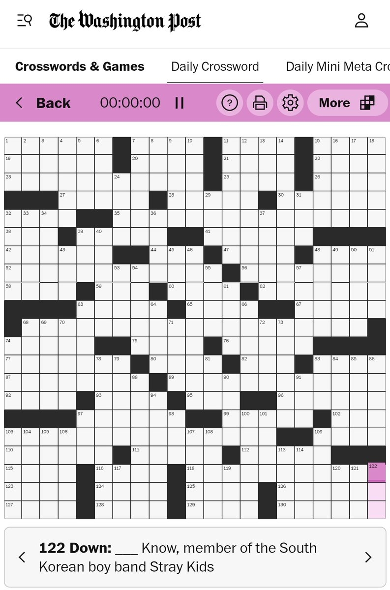 Lee Know Was A Clue In Today s Washington Post Sunday Crossword At 122 Down Lee Know Was A Clue In Today s Washington Post Sunday Crossword At 122 Down